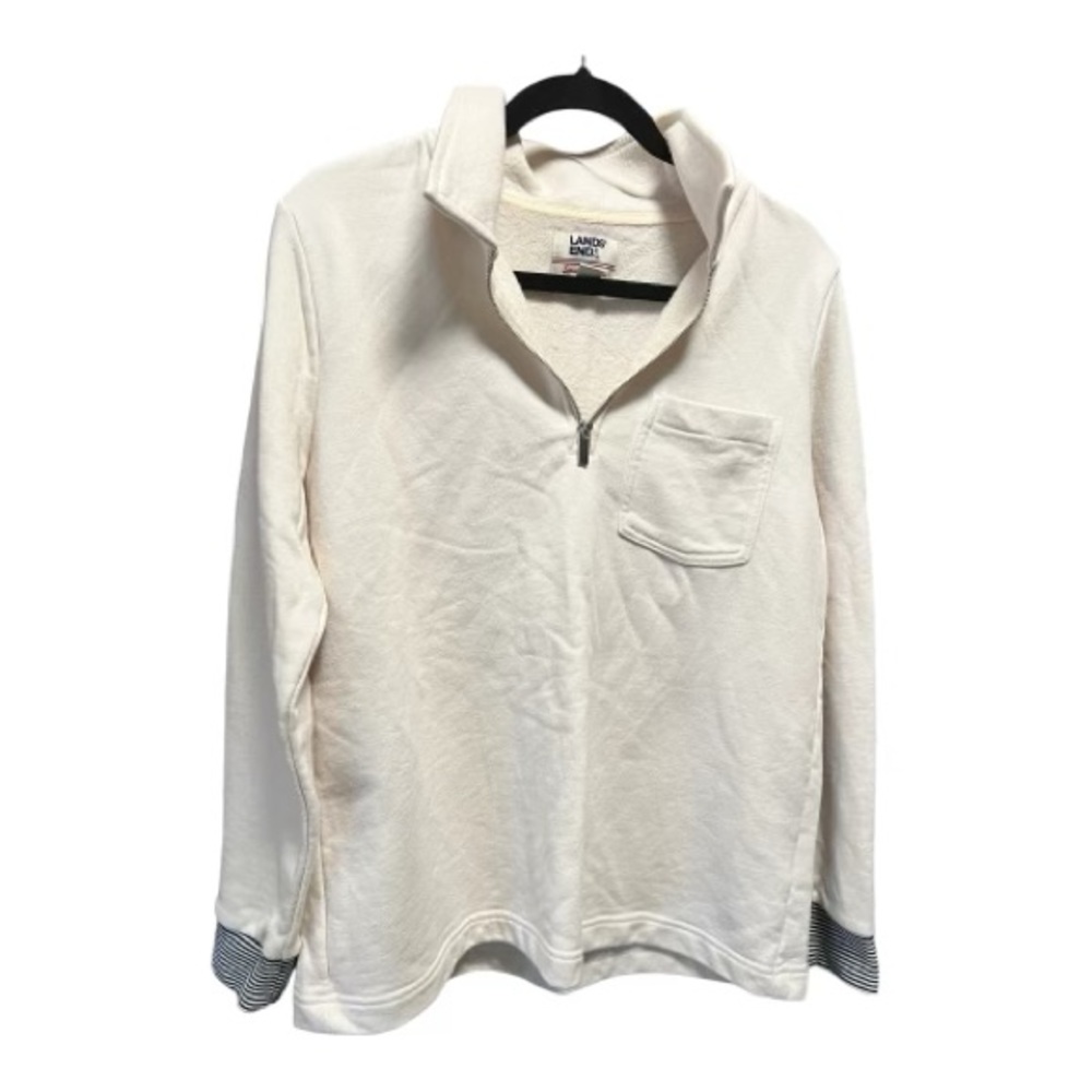 LANDS' END SERIOUS SWEATS WOMEN'S QUARTER ZIP SWEATSHIRT SZ M 10-12